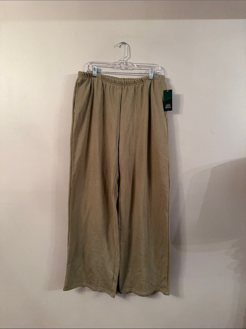 wild fable Elastic Waist Wide-Leg Sweatpants - Muted Olive Green - very soft